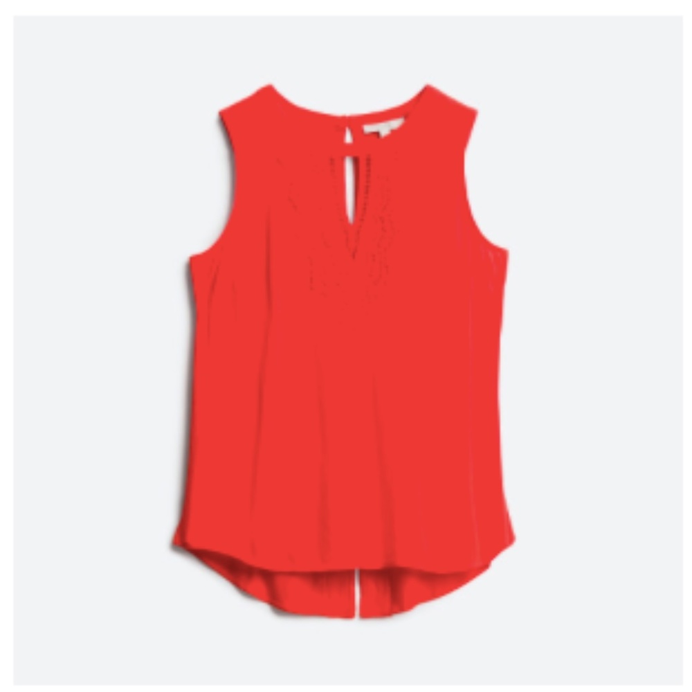 Red Quin Keyhole Crochet Top